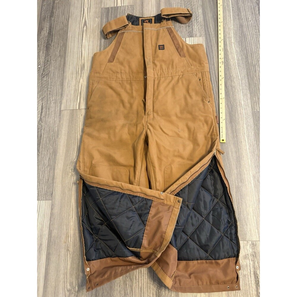 Walls Bib Overalls Mens Work Quilted Insulated Lined Cotton XLarge - Picture 6 of 8